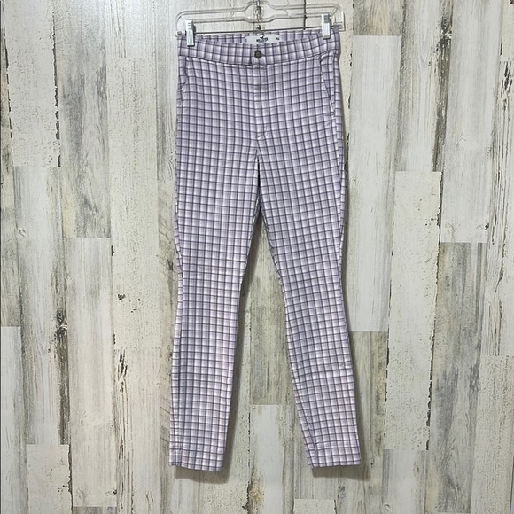 Hollister Purple Plaid Skinny Pants - Picture 1 of 9